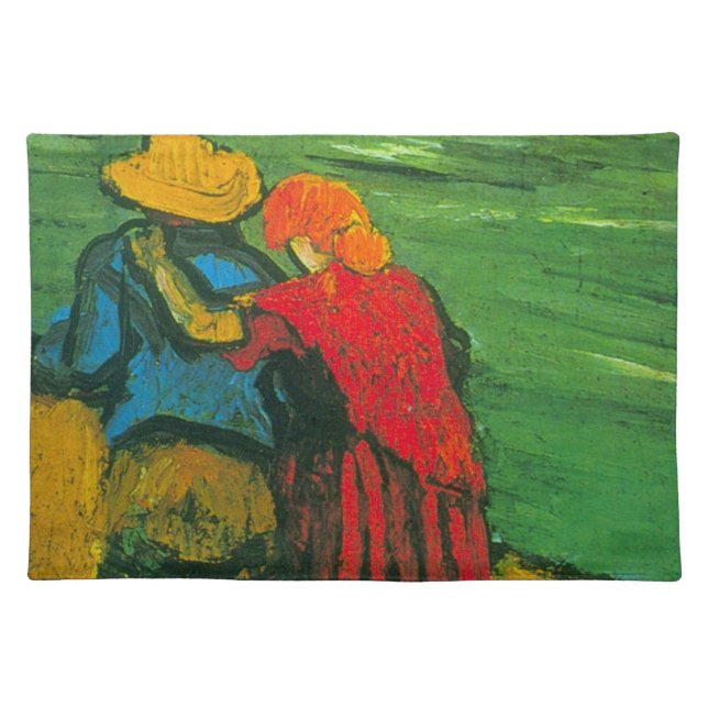 Two Lovers by Vincent van Gogh Cloth Placemat (Front)