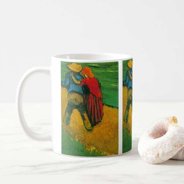 Two Lovers by Vincent van Gogh Coffee Mug (With Donut)