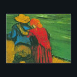 Two Lovers by Vincent van Gogh Postcard<br><div class="desc">Two Lovers (Fragment) by Vincent van Gogh is a vintage fine art post impressionism daily life portrait painting featuring a young couple in love, a sailor and his sweetheart walking with their arms around each other. About the artist: Vincent Willem van Gogh was a Post Impressionist painter whose work was...</div>