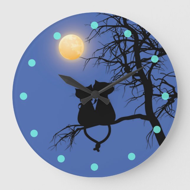 Two Lovers Cat Round Wall Clock (Front)