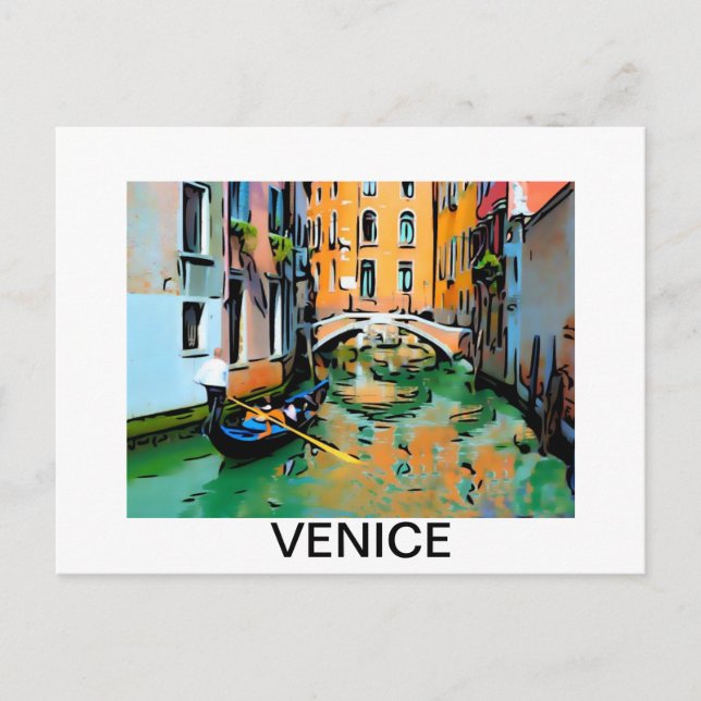 Two lovers in a Venice, Italy gondola. Postcard (Front)