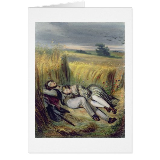 Two lovers Lying in a Cornfield (litho) Cards (Front)