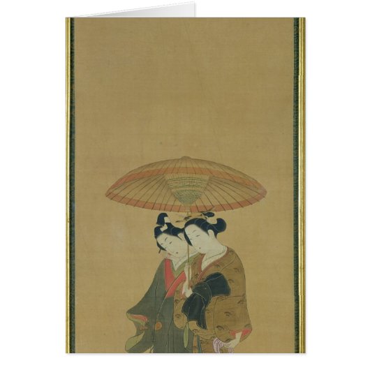 Two Lovers under an Umbrella Cards (Front)