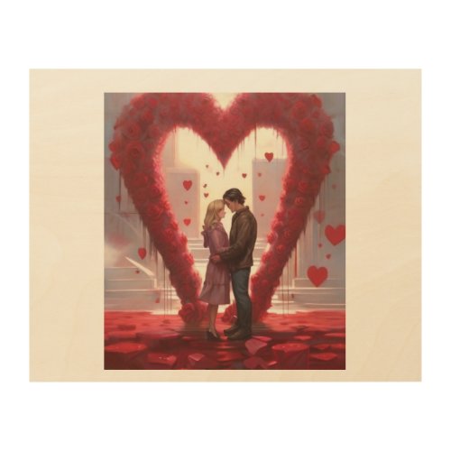 two lovers wood wall art