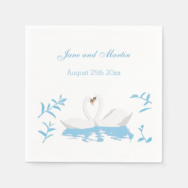 Two loving swans napkins (Front)