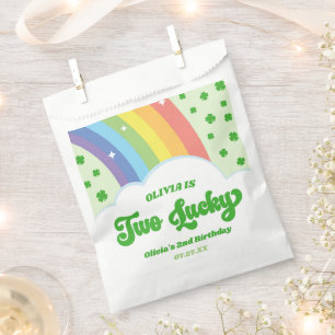 Two Lucky Charm Rainbow 2nd Birthday Party Favor Bag