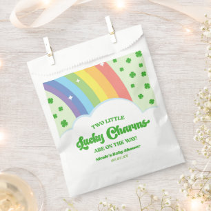 Two Lucky Charms Rainbow Twins Baby Shower Favor Bag