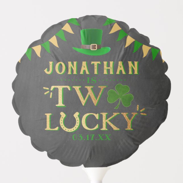 Two Lucky St. Patrick's Day 2nd Birthday Balloon (Front)
