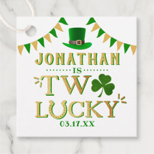 Two Lucky St. Patrick's Day 2nd Birthday Favor Tags