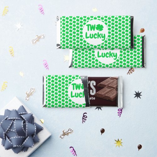 Two Lucky St Patricks Day 2nd Birthday Hershey Bar Favors