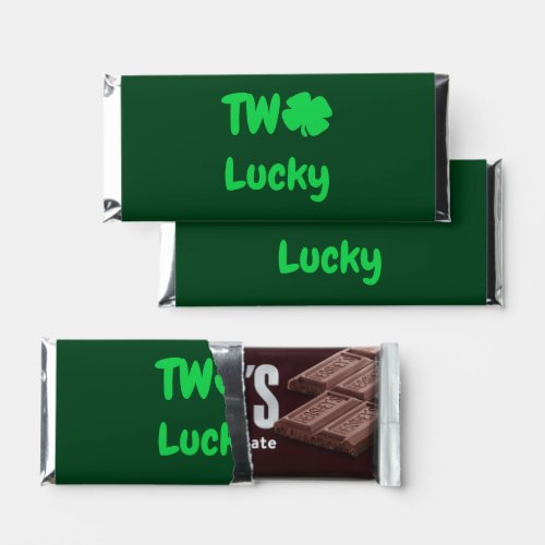 Two Lucky St Patricks Day 2nd Birthday Hershey Bar Favors