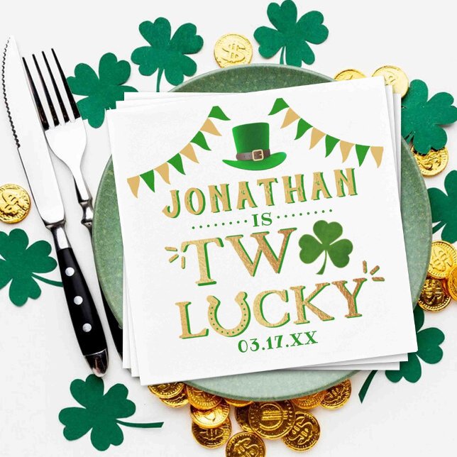 Two Lucky St. Patrick's Day 2nd Birthday Napkins (Creator Uploaded)