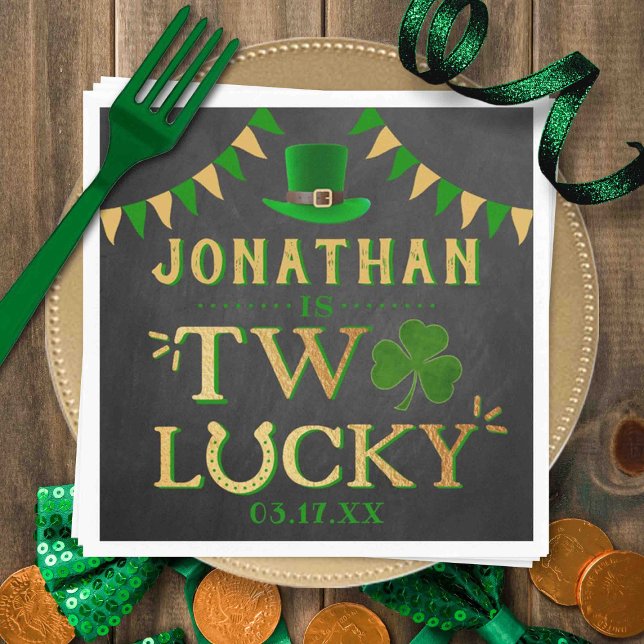 Two Lucky St. Patrick's Day 2nd Birthday Napkins (Creator Uploaded)