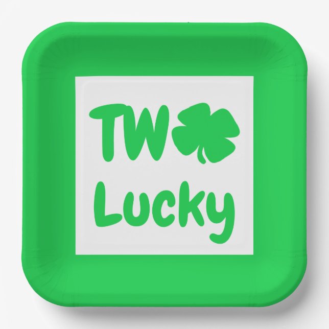 Two Lucky St Patrick's Day 2nd Birthday Paper Plates (Front)