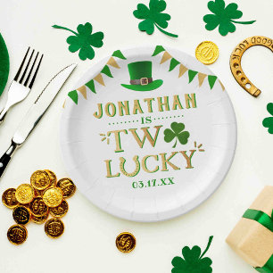 Two Lucky St. Patrick's Day 2nd Birthday Paper Plates