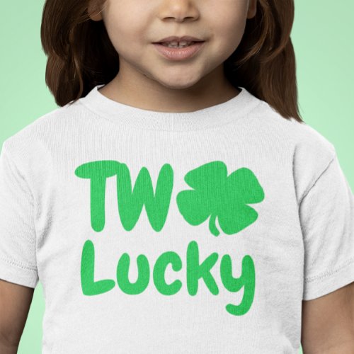 Two Lucky St Patricks Day 2nd Birthday Toddler T_shirt