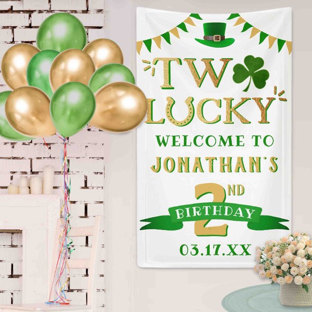 Two Lucky St. Patrick's Day 2nd Birthday Welcome Banner (Creator Uploaded)