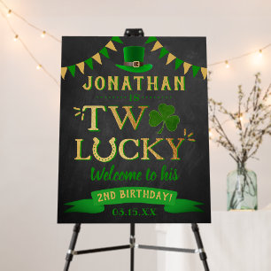 Two Lucky St. Patrick's Day 2nd Birthday Welcome Foam Board