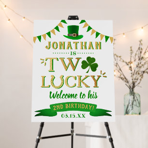Two Lucky St. Patrick's Day 2nd Birthday Welcome Foam Board
