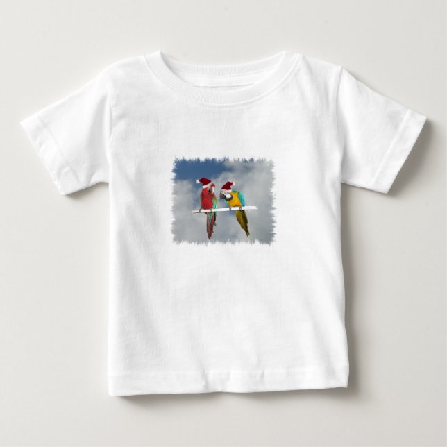 Two macaw Santas Baby T-Shirt (Front)