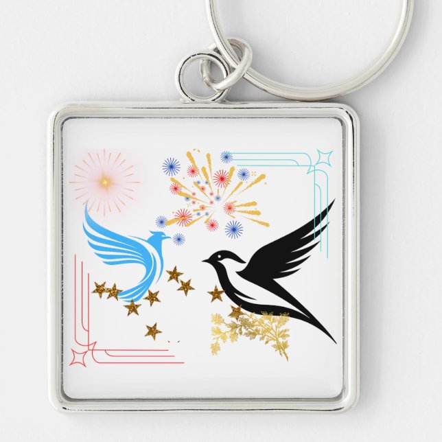Two Majestic Birds Keychain (Front)