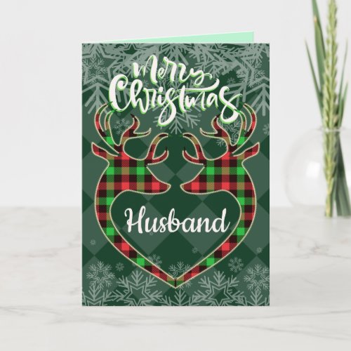 Two Male Deer for HusbandBoyfriend Christmas Card
