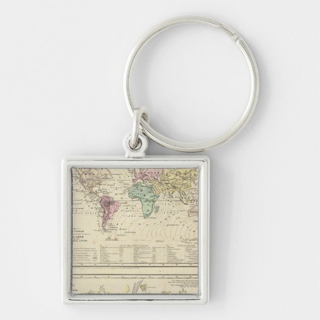 Two Maps of The World Keychain (Front)