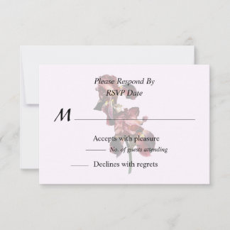 Two Maroon and Yellow Irises RSVP Card
