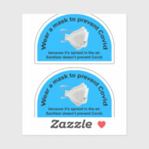 Two mask instead of sanitizer vinyl stickers