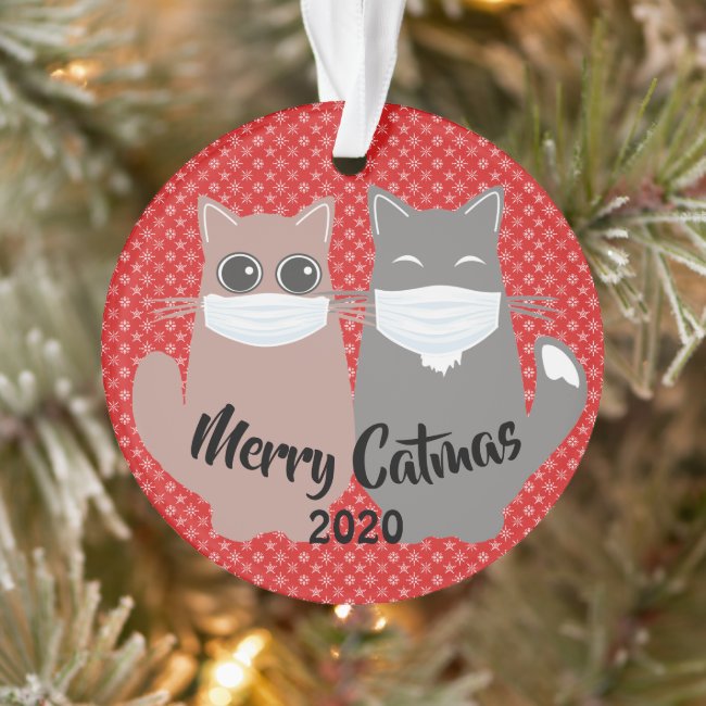 Two Masked Cats 2020 Acrylic Ornament
