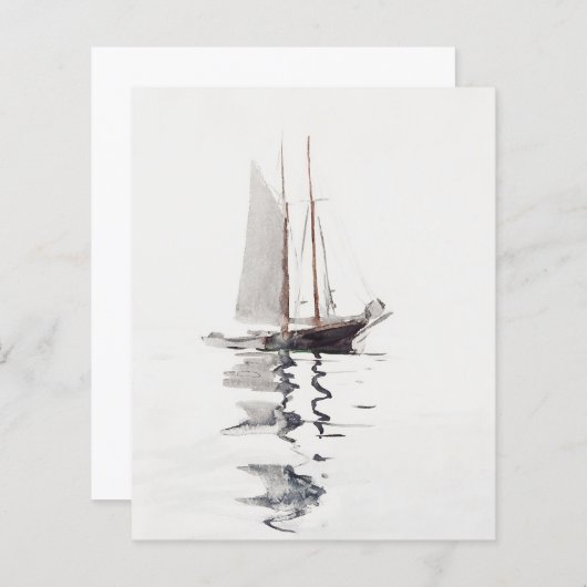 Two-masted Schooner with Dory by Winslow Homer (Front/Back)