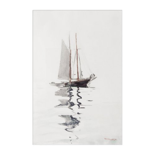 Two_masted Schooner with Dory by Winslow Homer Acrylic Print