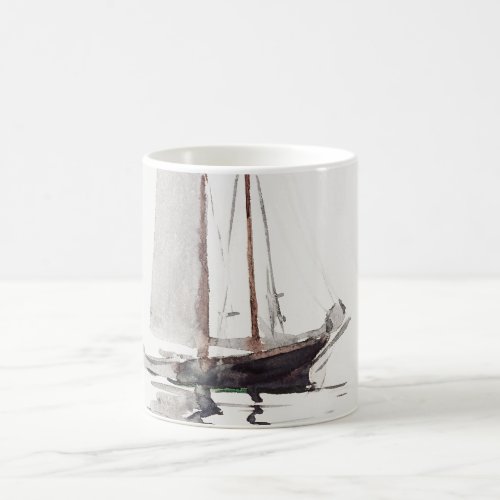 Two_masted Schooner with Dory by Winslow Homer Coffee Mug