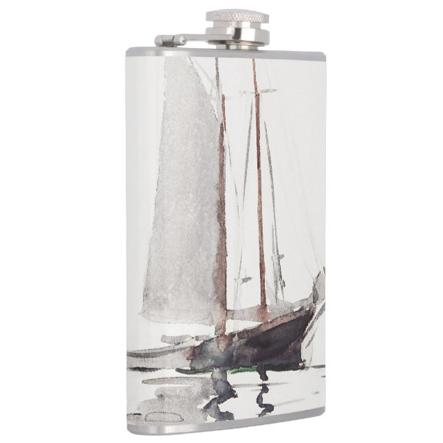 Two-masted Schooner with Dory by Winslow Homer Flask (Right)