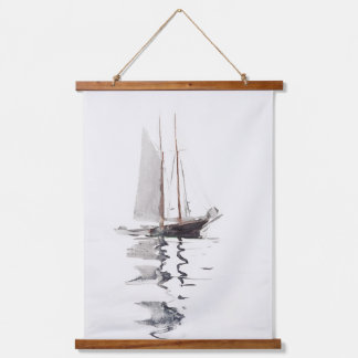 Two-masted Schooner with Dory by Winslow Homer Hanging Tapestry