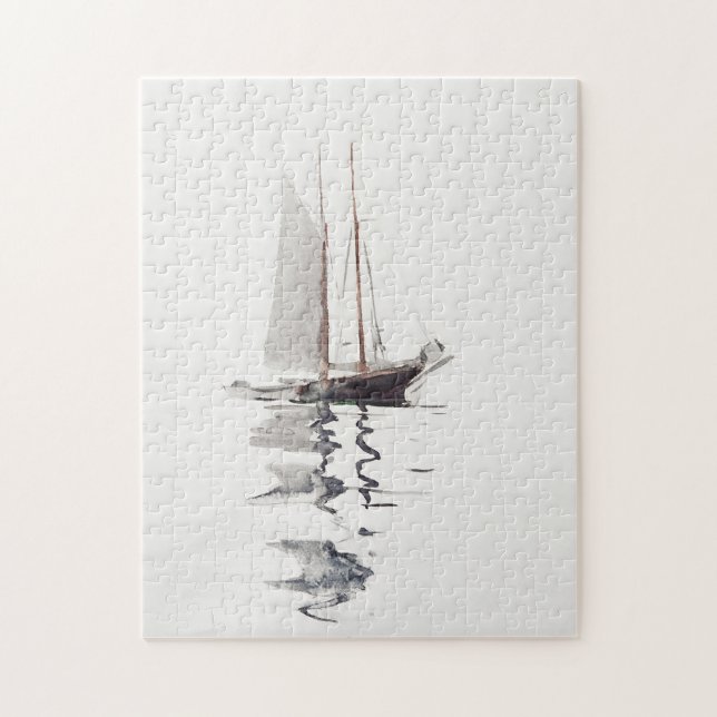 Two-masted Schooner with Dory by Winslow Homer Jigsaw Puzzle (Vertical)