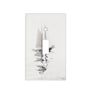 Two-masted Schooner with Dory by Winslow Homer Light Switch Cover