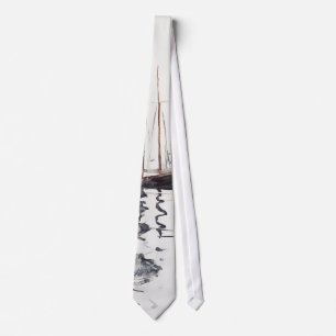 Two-masted Schooner with Dory by Winslow Homer Neck Tie