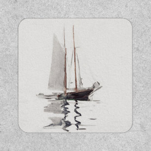 Two-masted Schooner with Dory by Winslow Homer Patch