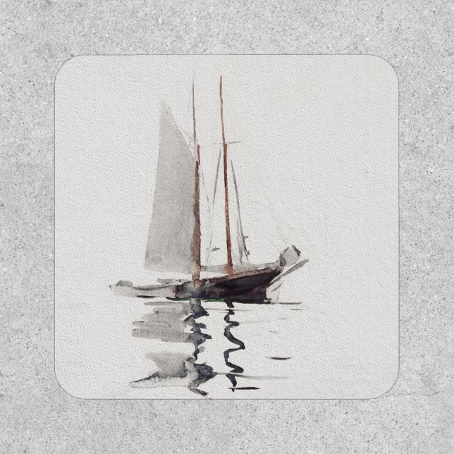 Two-masted Schooner with Dory by Winslow Homer Patch (Front)