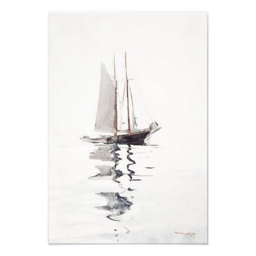 Two_masted Schooner with Dory by Winslow Homer Photo Print