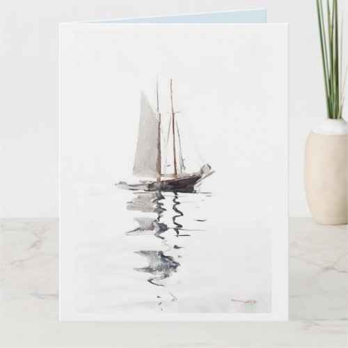 Twomasted Schooner with Dory by Winslow Homer  Thank You Card