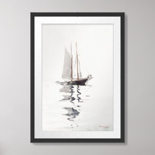 Two–masted Schooner with Dory   Winslow Homer Framed Art