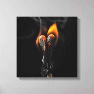 Two Matches Embracing Canvas Print