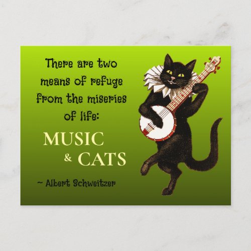 Two Means of Refuge Music Cats Schweitzer Postcard
