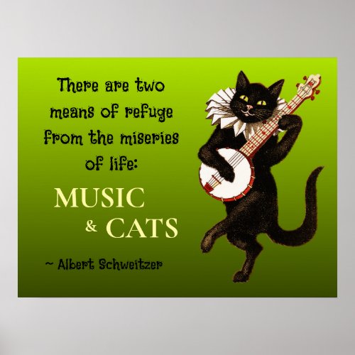 Two Means of Refuge Music Cats Schweitzer Poster