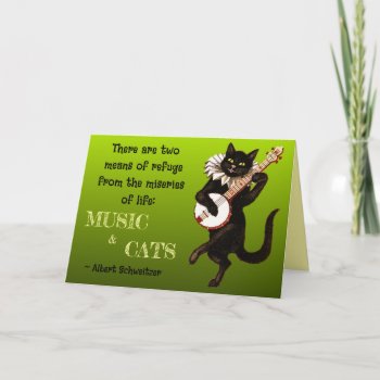 Two Means Of Refuge Music Cats Schweitzer Thank You Card by HappyWishingWell at Zazzle