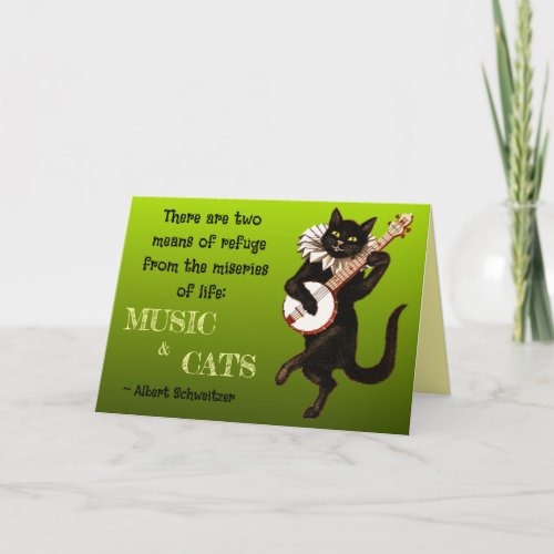 Two Means of Refuge Music Cats Schweitzer Thank You Card
