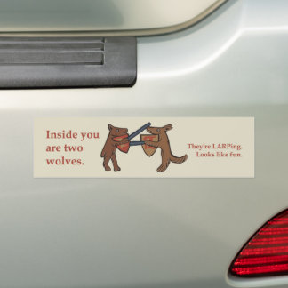 Two Medieval Wolves Bumper Sticker