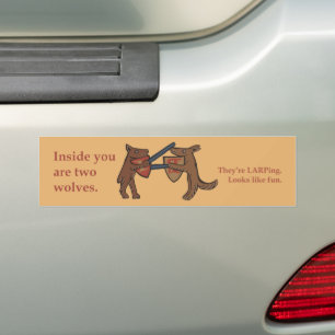 Two Medieval Wolves Bumper Sticker